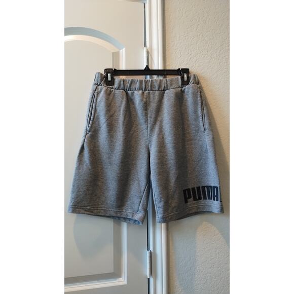 Puma teens  Grey and Black Logo Training Shorts Size Small - Picture 1 of 14